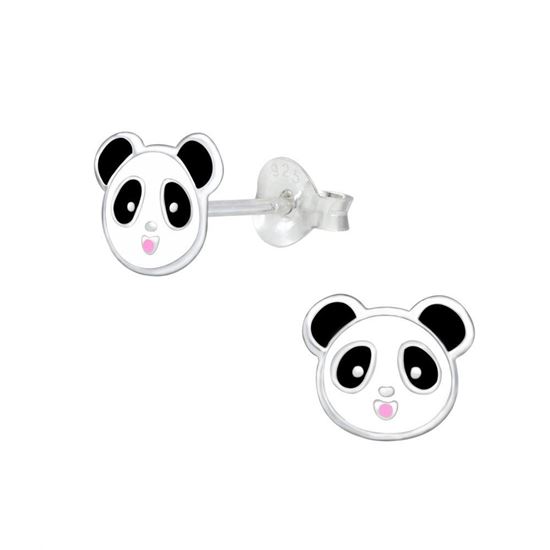 Panda øreringe i sølv - børne øreringe