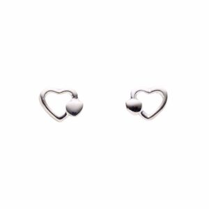 Hjerte øreringe i sølv