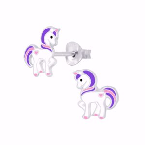 unicorn enhjørning øreringe i sølv