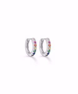 Seville Jewelry creoler sølv multicolor zirkonia sten 10,5mm - 11334