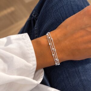 Armbånd i sølv med 3 kæder - Guld & Sølv Design 8880