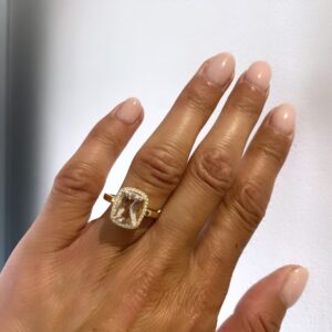 Diamant ring 14 kt guld med peach morganite - Guld & Sølv Design 6397/14