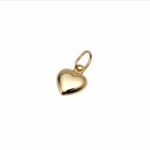 Guld hjerte vedhæng med blank overflade 6,5 mm 7341