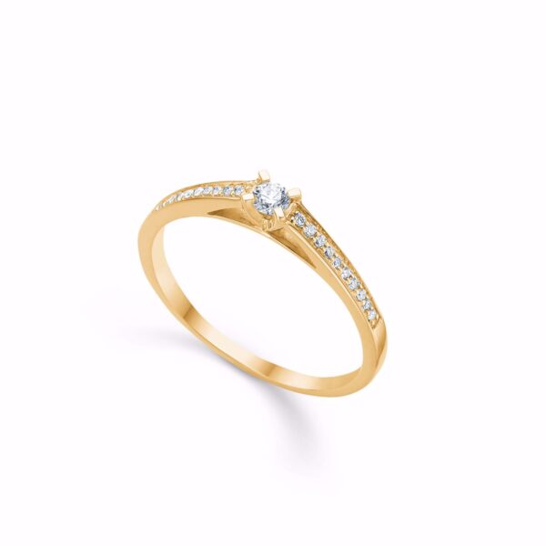 Guld og Sølv Design diamant ring i rød guld 14 karat 6355