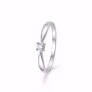 Prinsesse ring i 14 karat hvidguld med 0,08 WSI diamant diamant ring