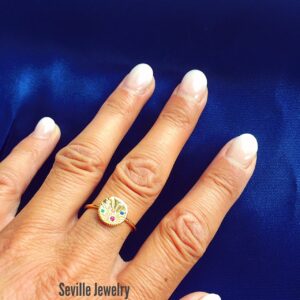 Seville jewelry ring med multifarvede zirkonia sten
