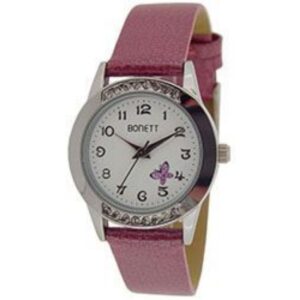 Pige ur med lyserød rem og tal fra Bonett 1435P