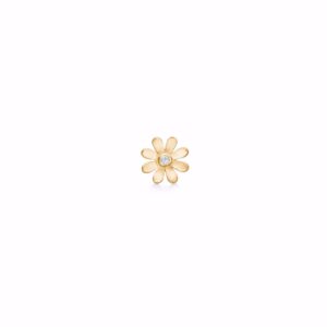 Seville jewelry blomster ørering i forgyldt sølv med zirkonia sten 11370f