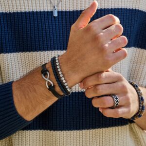 Frank1967 infinity herre armbånd i sort læder – 7FB-0298