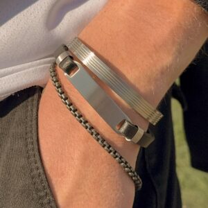 Frank1967 herre armbånd i sort læder med plade – 7FB-0443