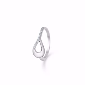 9 kt hvidgulds ring med zirkonia - Guld & Sølv Design 8382