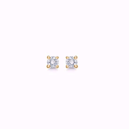 Diamant ørestikker 14 kt rødguld 0,02WSI - Guld & Sølv Design 5592