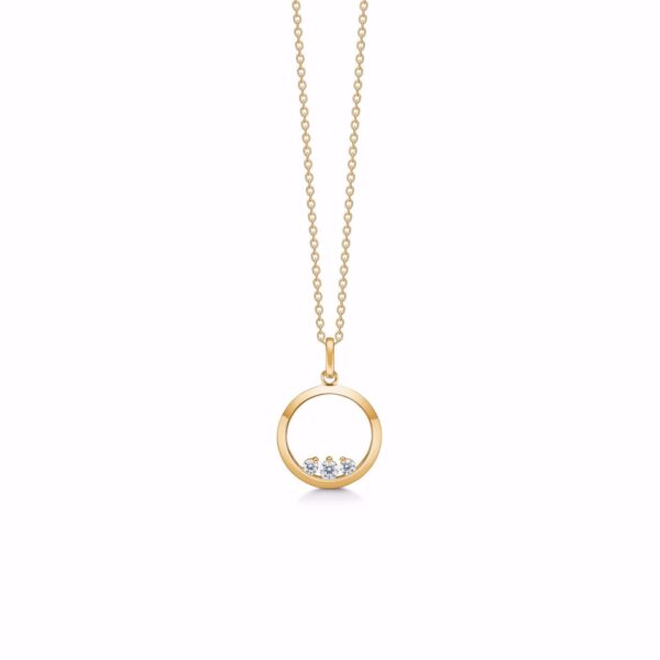 G&S Design halskæde m. guld cirkel vedhæng 8376