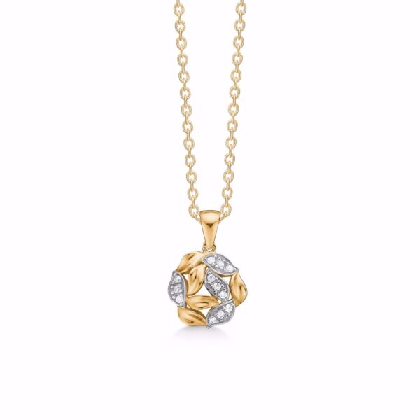 Guld & Sølv Design halskæde med guld vedhæng 8340