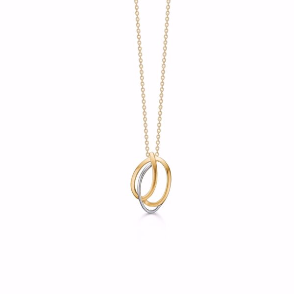 Guld & Sølv Design halskæde med guld vedhæng - 8344