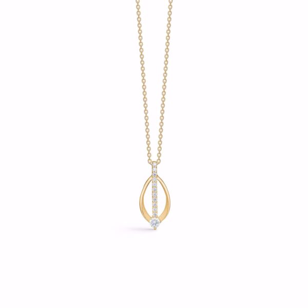 Guld & Sølv Design halskæde med guld vedhæng 8355