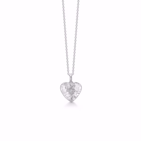 Guld & Sølv Design halskæde med hamret hjerte 30086
