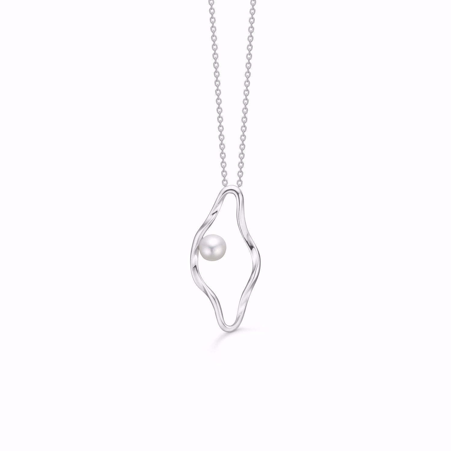 Halskæde med perle vedhæng i sølv & Sølv Design - Gindeberg