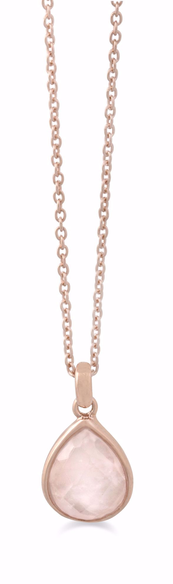 Guld & Sølv Design halskæde med rosakvarts 1859