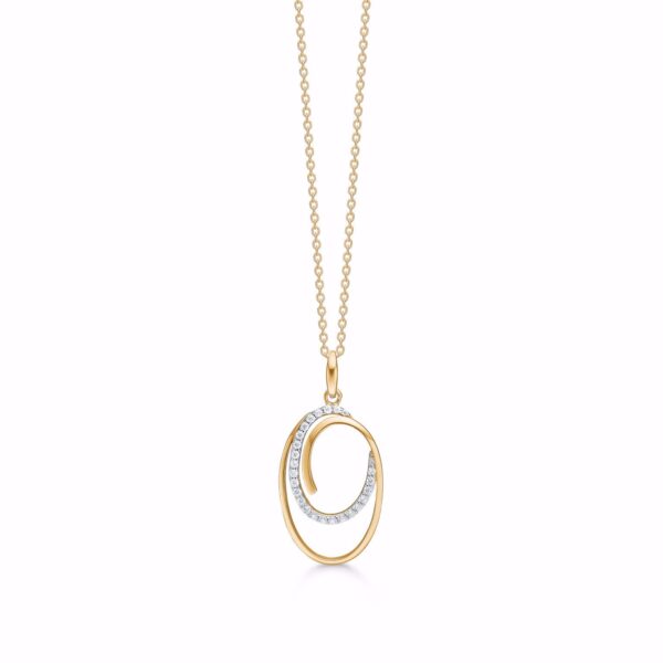 Guld & Sølv Design halskæde stort 8 kt guld vedhæng 8354