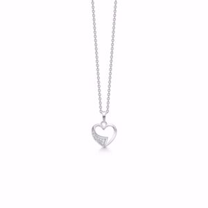 Guld & Sølv Design hjerte halskæde i sølv 30092