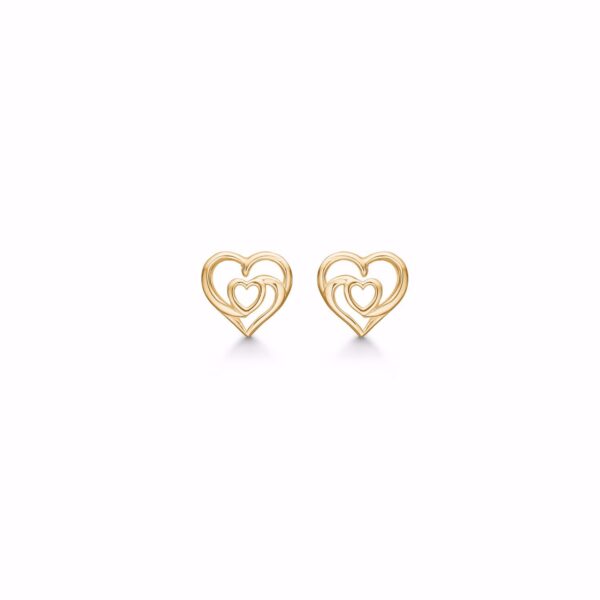 Guld & Sølv Design hjerte ørestikker i forgyldt 11285F