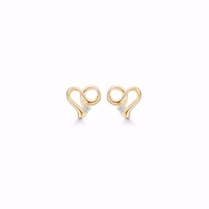 Guld & Sølv Design hjerte ørestikker i forgyldt 11286F