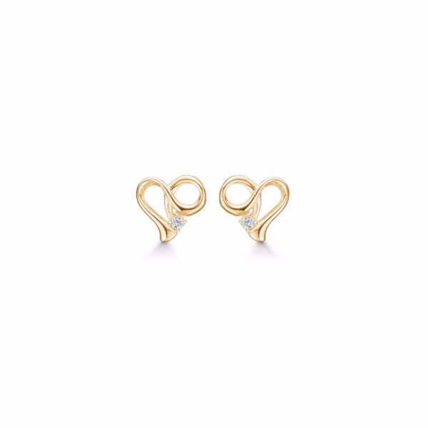 Guld & Sølv Design hjerte ørestikker i forgyldt 11286F