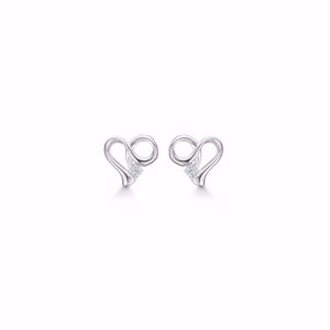 Guld & Sølv Design hjerte ørestikker i sølv 11286