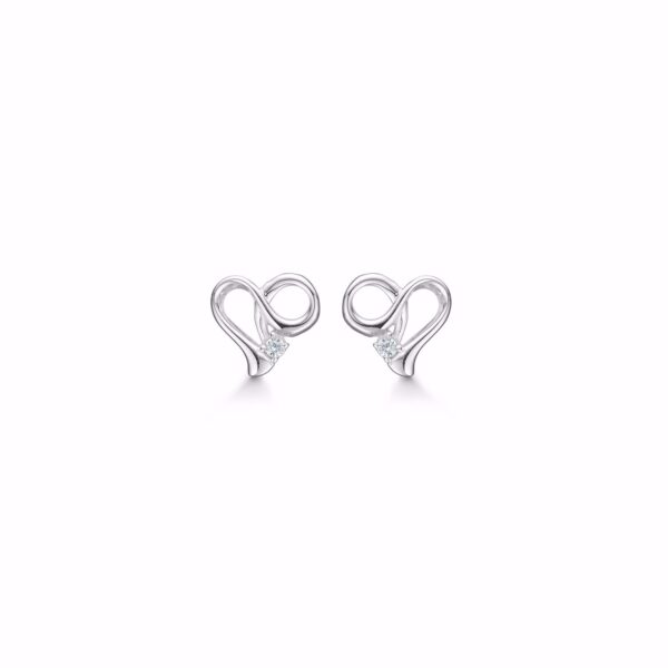 Guld & Sølv Design hjerte ørestikker i sølv 11286