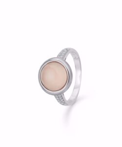 Guld & Sølv Design sølv ring m. kalcedon 1960