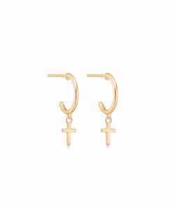 Seville Jewelry guld øreringe med kors 5618