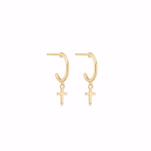 Seville Jewelry guld øreringe med kors 5618