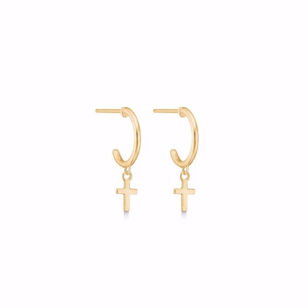 Seville Jewelry guld øreringe med kors 5618