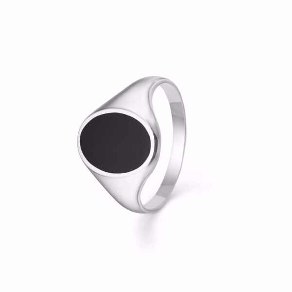 G&S Design sølv herrering med sort onyx 2612