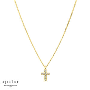 Aqua Dulce kors halskæde i forgyldt 4533