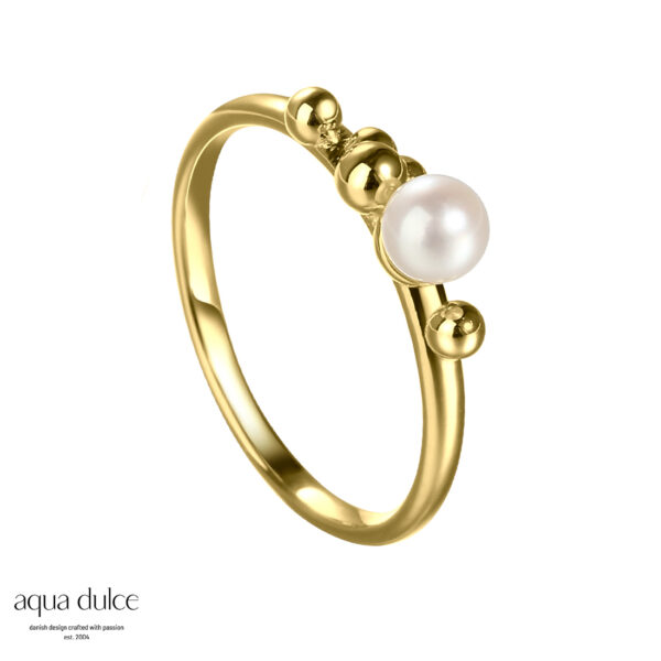 Aqua Dulce perle ring MAE forgyldt 4581