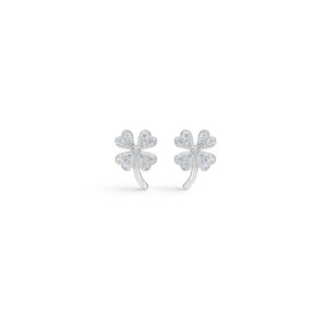 Seville Jewelry firkløver øreringe sølv 11403 firkløver ørestikker med zirkonia sten