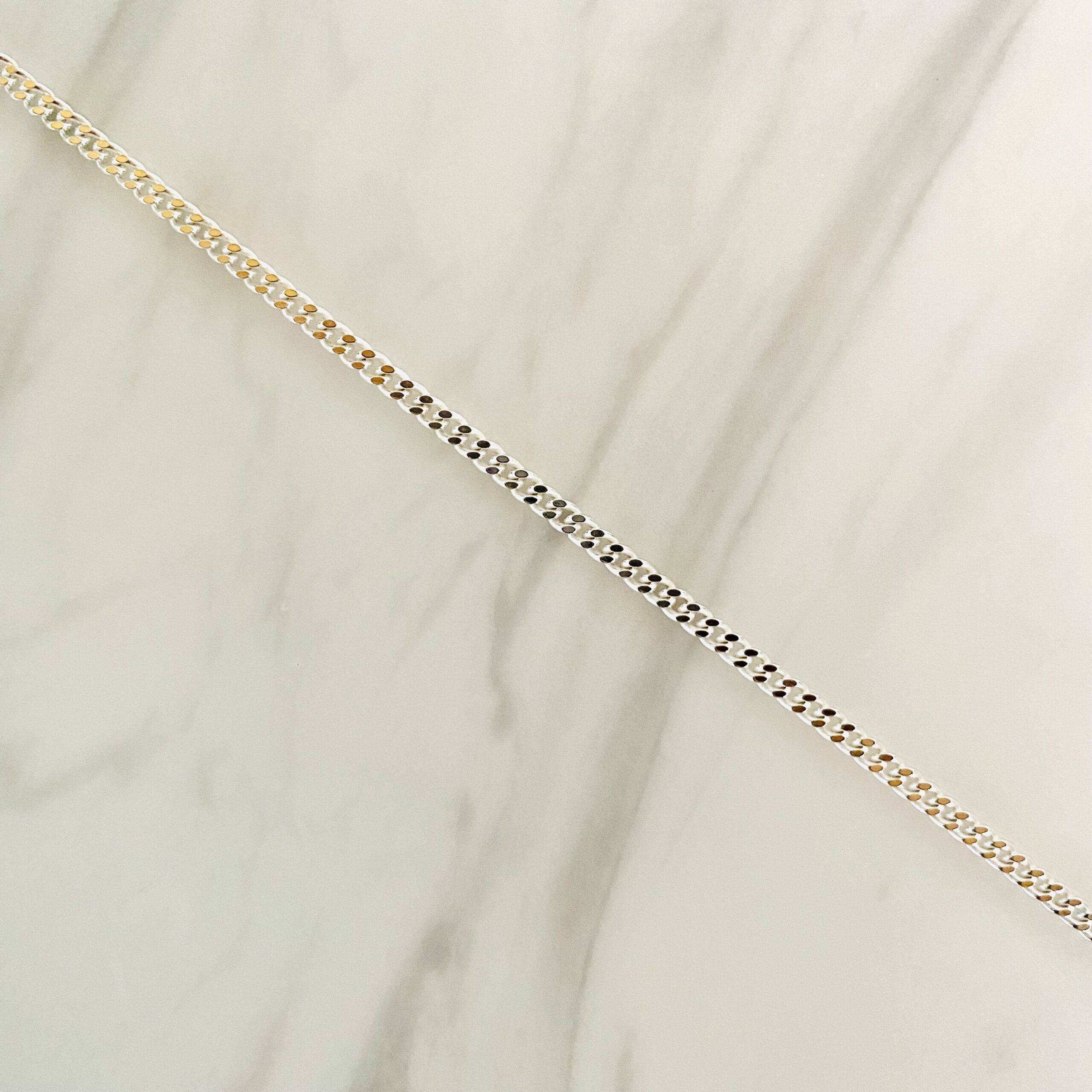 Ankelkæde panser mønster sølv 8931