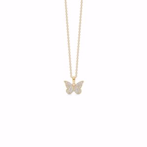 G&S Design halskæde 8 kt guld vedhæng med sommerfugl 8395/7/08