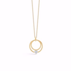 G&S Design halskæde med 8kt guld cirkel vedhæng 8393/7/08
