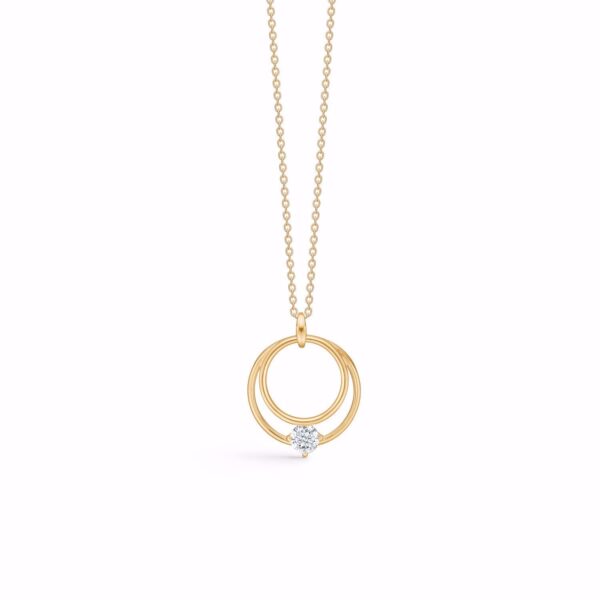 G&S Design halskæde med 8kt guld cirkel vedhæng 8393/7/08