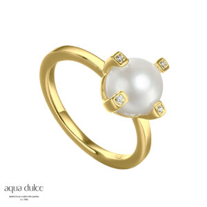 Aqua Dulce perle ring Peggy forgyldt 4597