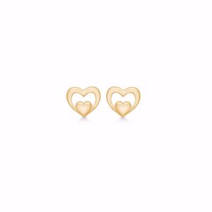 G&S Design hjerte ørestikker 8 karat guld 5635/08