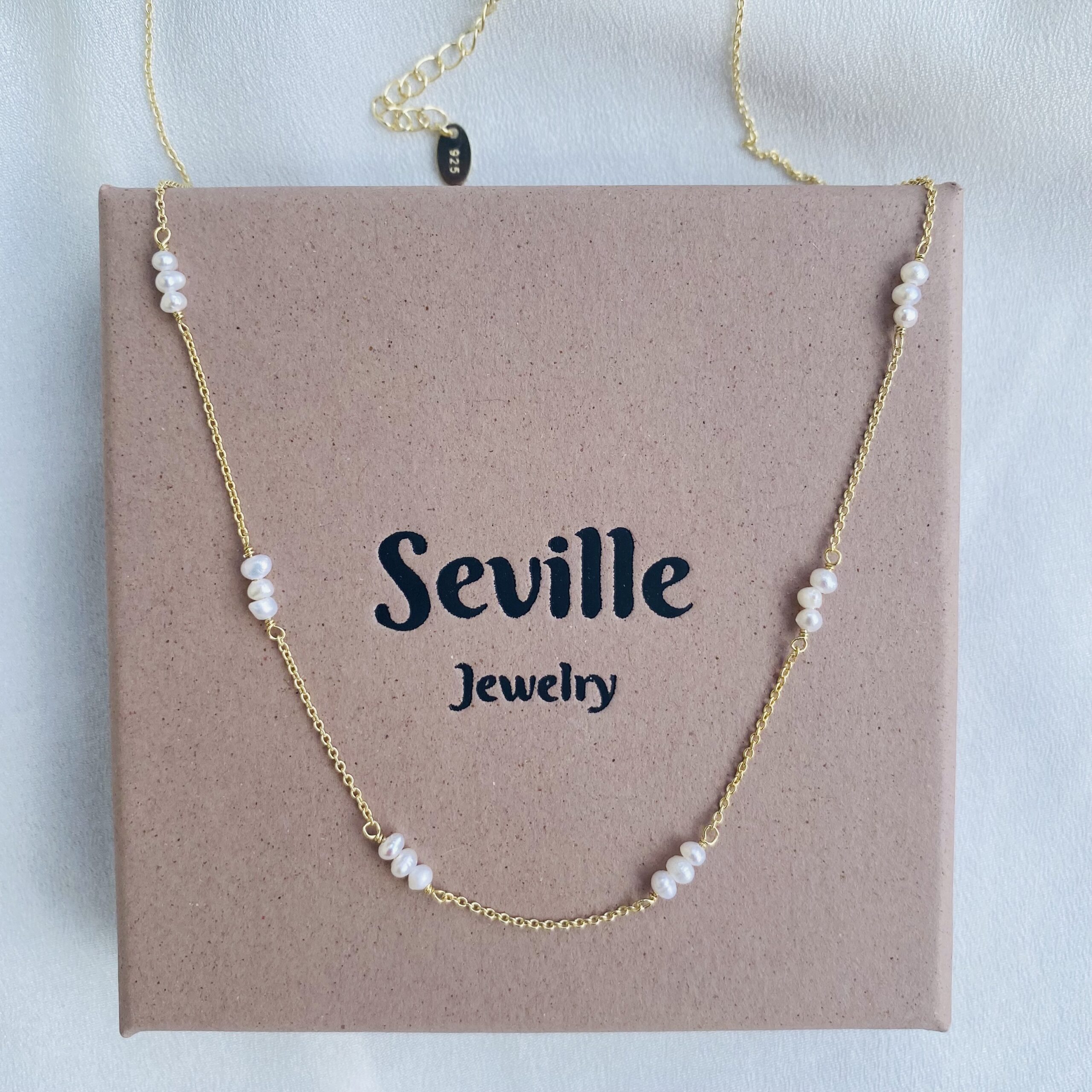 Seville Jewelry forgyldt halskæde med ferskvandsperler 8992/45/F