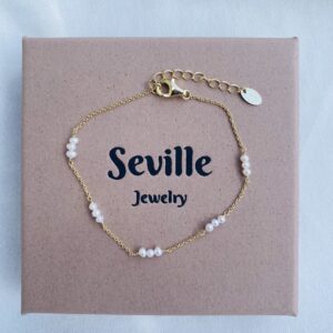 Seville Jewelry forgyldt armbånd med ferskvandsperler 8992/F