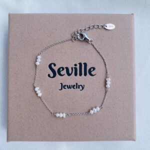 Seville Jewelry sølv armbånd med ferskvandsperler 8992