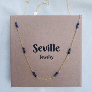 Seville Jewelry forgyldt halskæde med blå kvarts 8993/45/F