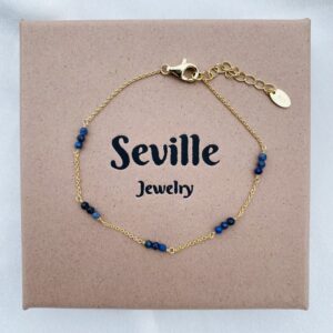 Seville Jewelry forgyldt armbånd med blå kvarts 8993/F