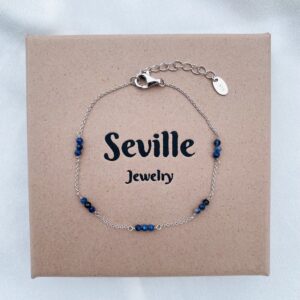 Seville Jewelry sølv armbånd med blå kvarts 8993